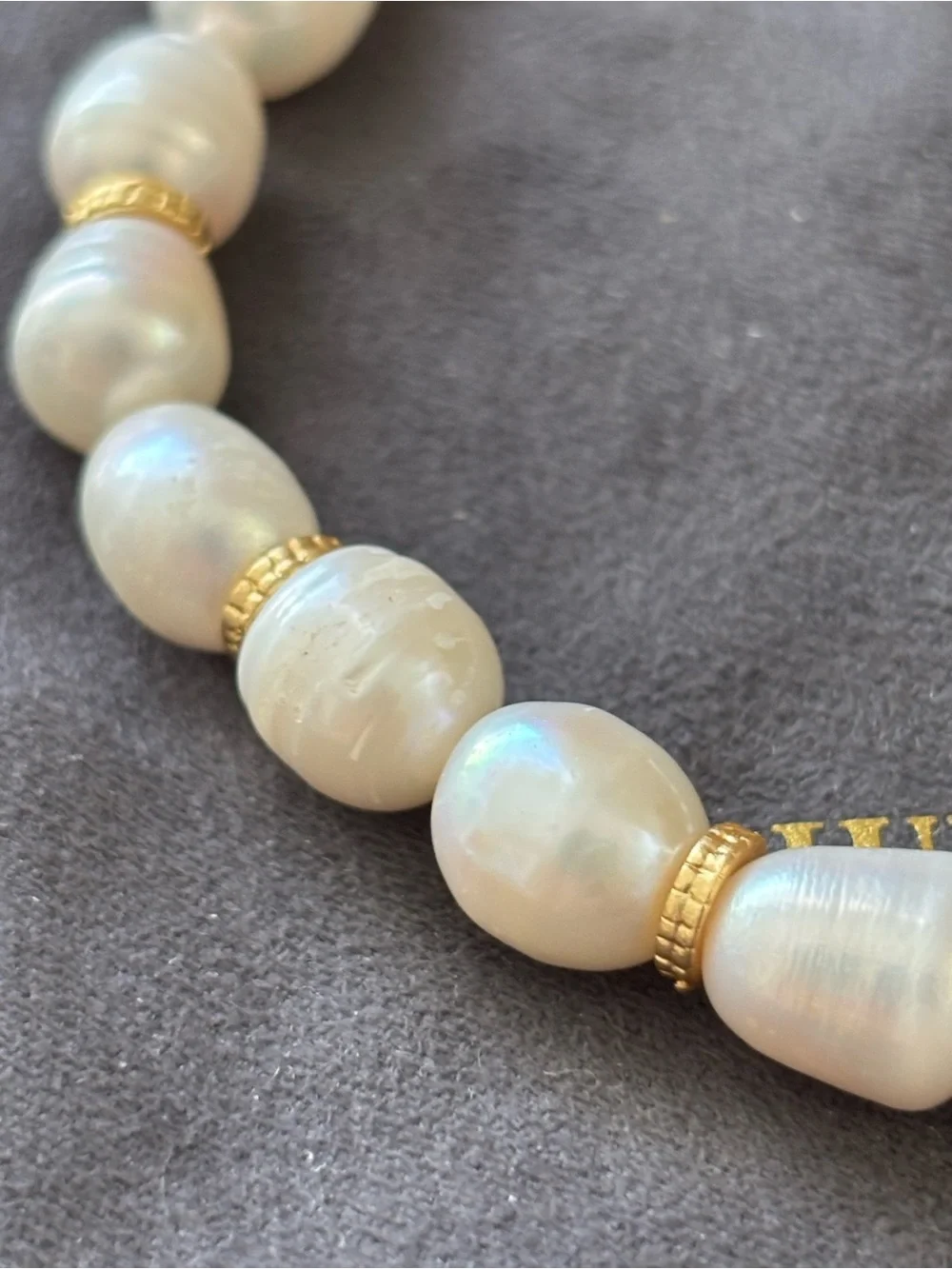 NWOT Julie Vos Gold and White Baroque Pearl Bracelet